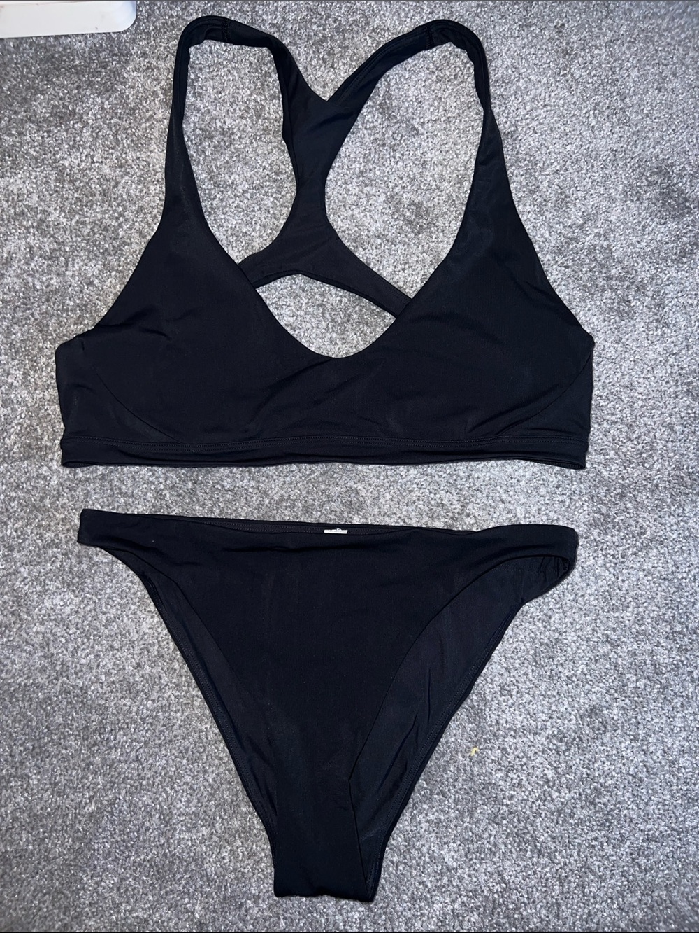 lululemon athletica Black Racerback Two-Piece Bikini Set